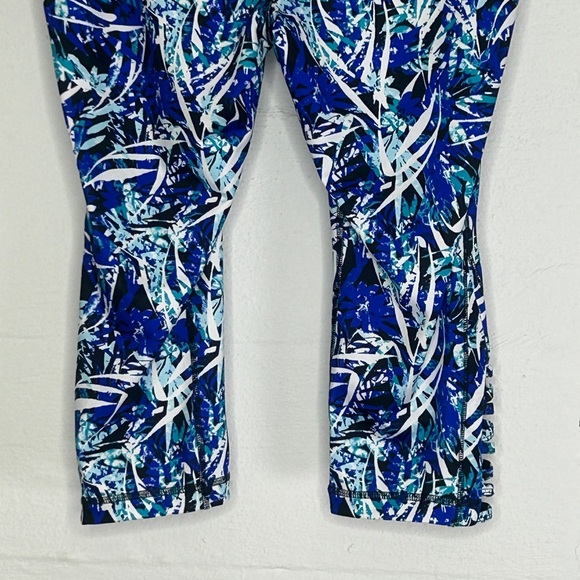 Exertek Leggings Cropped Petite XL Blue White Patterned Stretch NEW - Picture 12 of 16